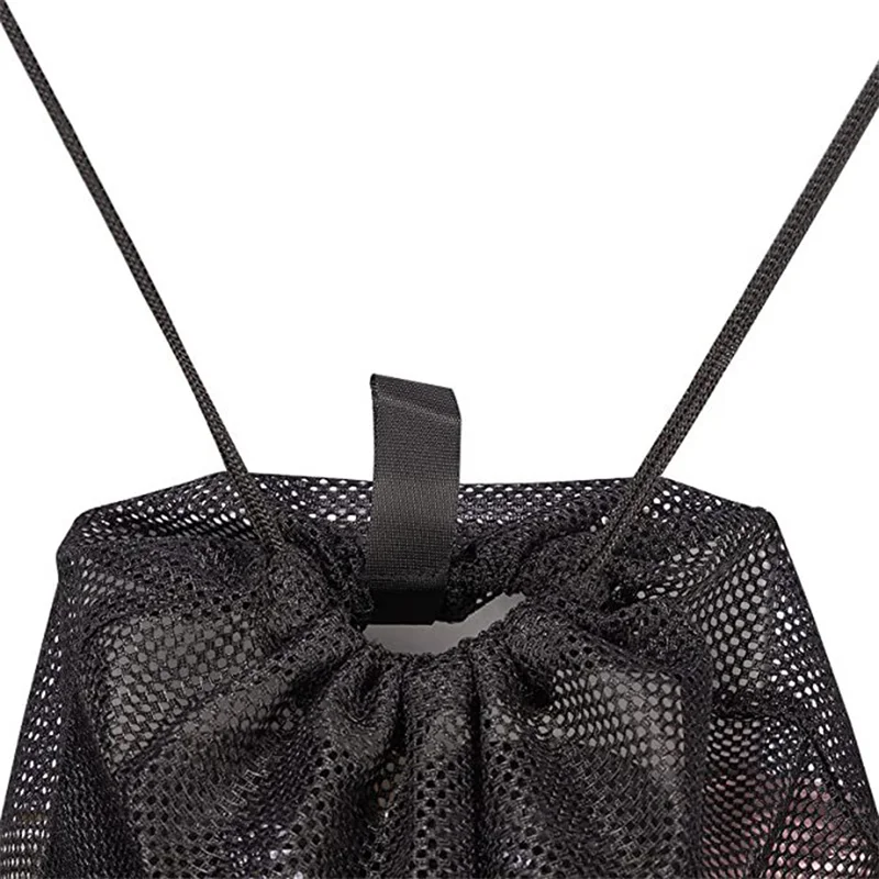Heavy Duty Mesh Drawstring Backpack Bags Multifunction Ventilated Bag For Soccer ball, Gym Sports Equipment Storage Beach Toys