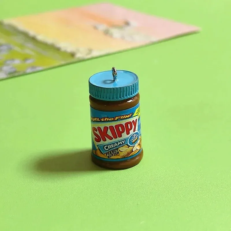 10pcs/Pack Miniature Simulation Peanut Butter Bottle Charms 3D Salad Resin Pendants For DIY Keychains Necklace Jewelry view 6