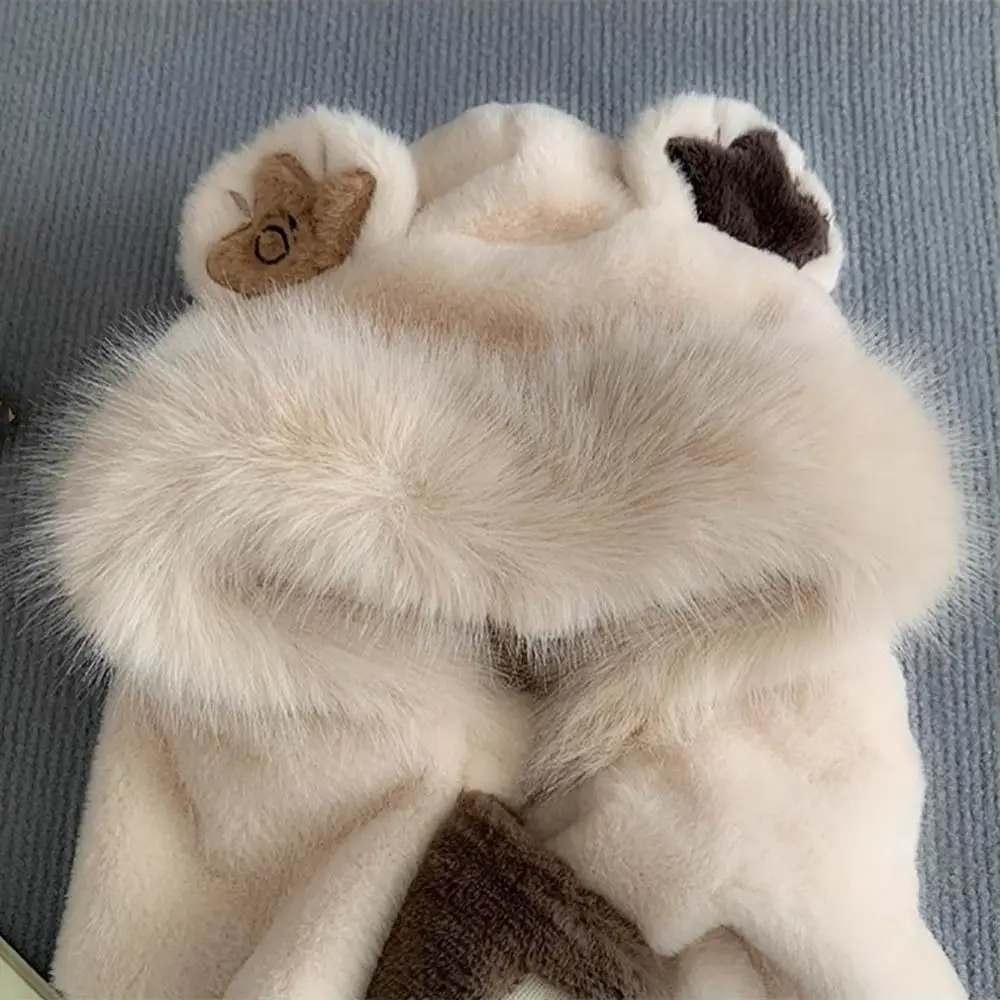 Cute Ear Protection Scarf Cap Windproof Rabbit Ears Plush Scarf Hat Plush Warm Cap Autumn Winter