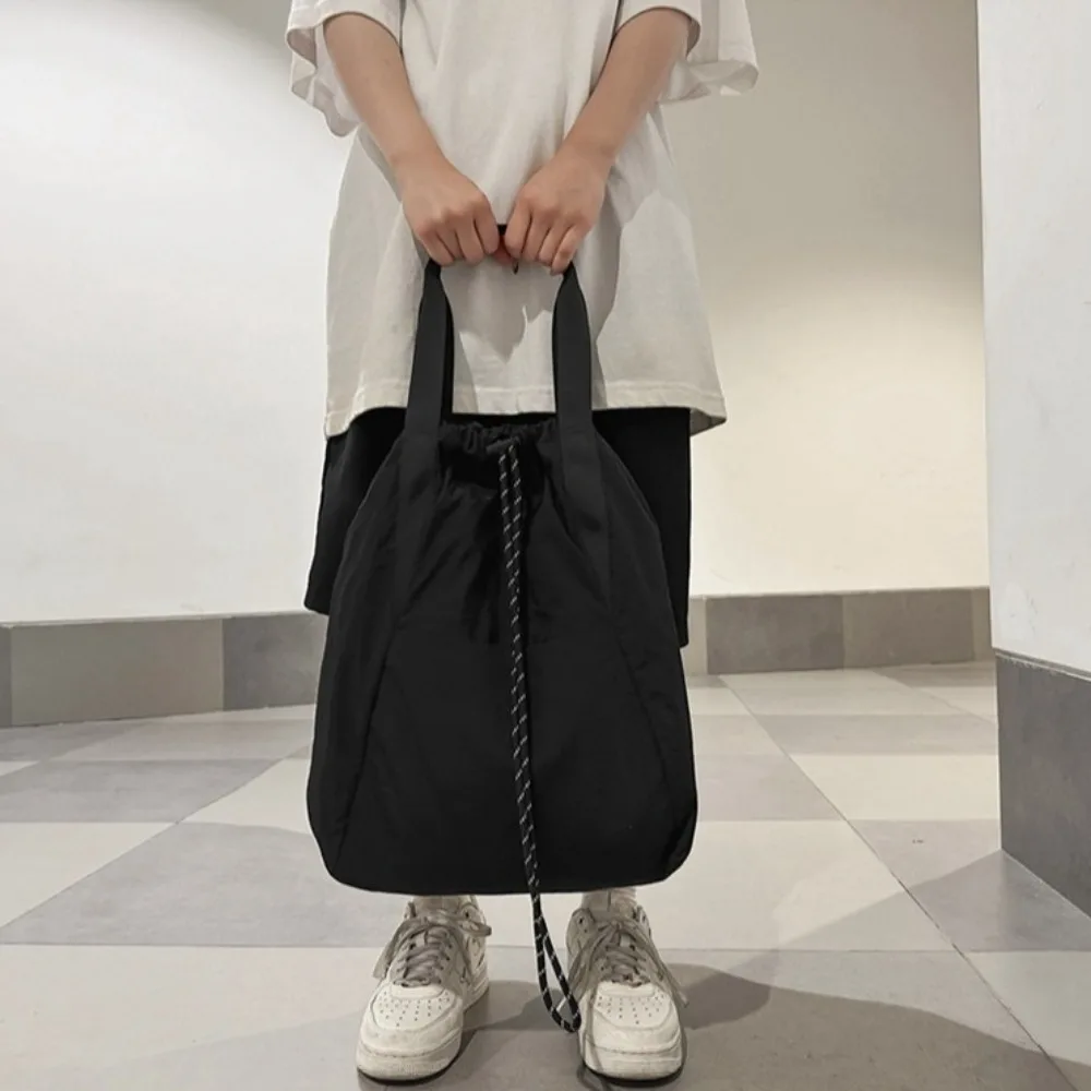 

Large Capacity Nylon Backpack with Handle Multi-Functional Drawstring Shoulder Bag Waterproof Double Shoulder Sports Knapsack