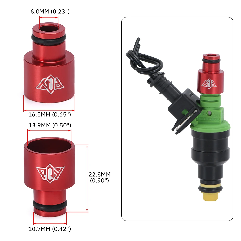 4 kousky závodní PQY palivo injektor nejvyšší klobouky adaptéry pro RDX vstřikovače B16 B18 D16Z D16Y auto příslušenství
