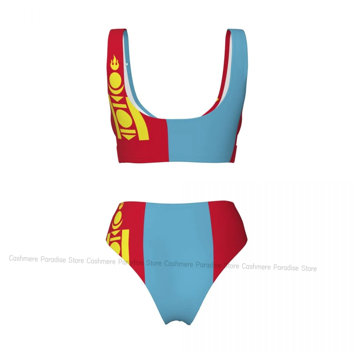 Push-Up บิกินี่ผู้หญิงเซ็กซี่แยกชุดว่ายน้ํามองโกเลียธง 2 ชิ้น Beachwear