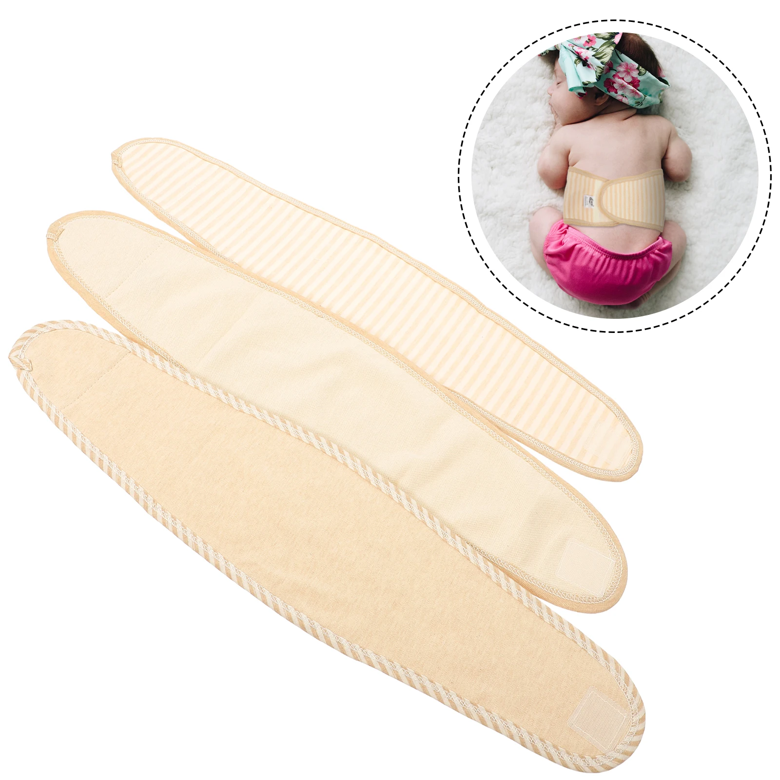 

3 Pcs Belly Button Protector Band Waist Belt Navel Cord Covers Infant Cotton for