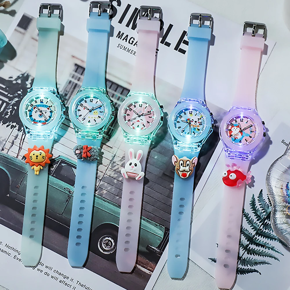 Deportes nuevos relojes para niños y niñas, Reloj con personalidad de regalo, Reloj de pulsera de cuarzo con Flash de silicona fácil de leer, Reloj Infantil