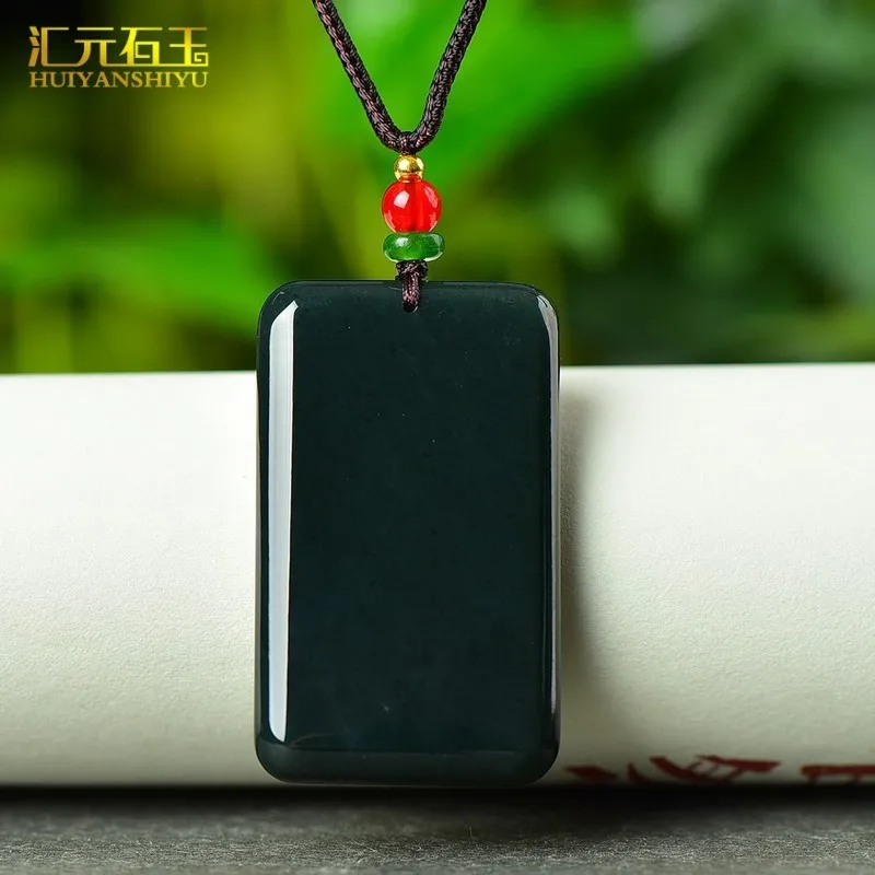 Natural Xinjiang Hotan Green Jade "No Worries" Pendant, Exquisitely Carved "Bread" Shape Peace Amulet