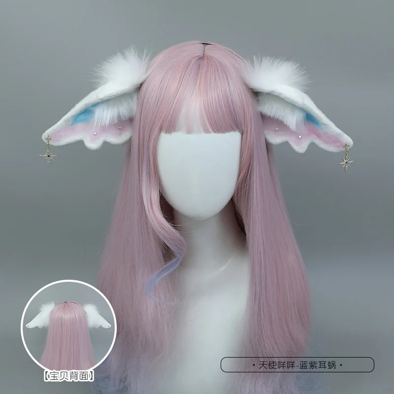 Kawaii Sheep Ears fascia in pelliccia sintetica Angel Ear copricapo accessori per capelli JK Girl Halloween Cosplay Hair Hoop Hairpin Headwear