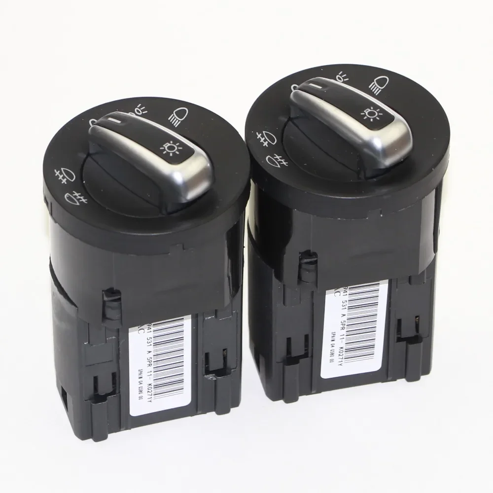 

2Pcs For VW Golf MK4 Jetta 4 Bora 1998-2008 Passat B5 Chrome Headlight Switch Fog Head Light Lamp Knob Button 3BD 941 531 A