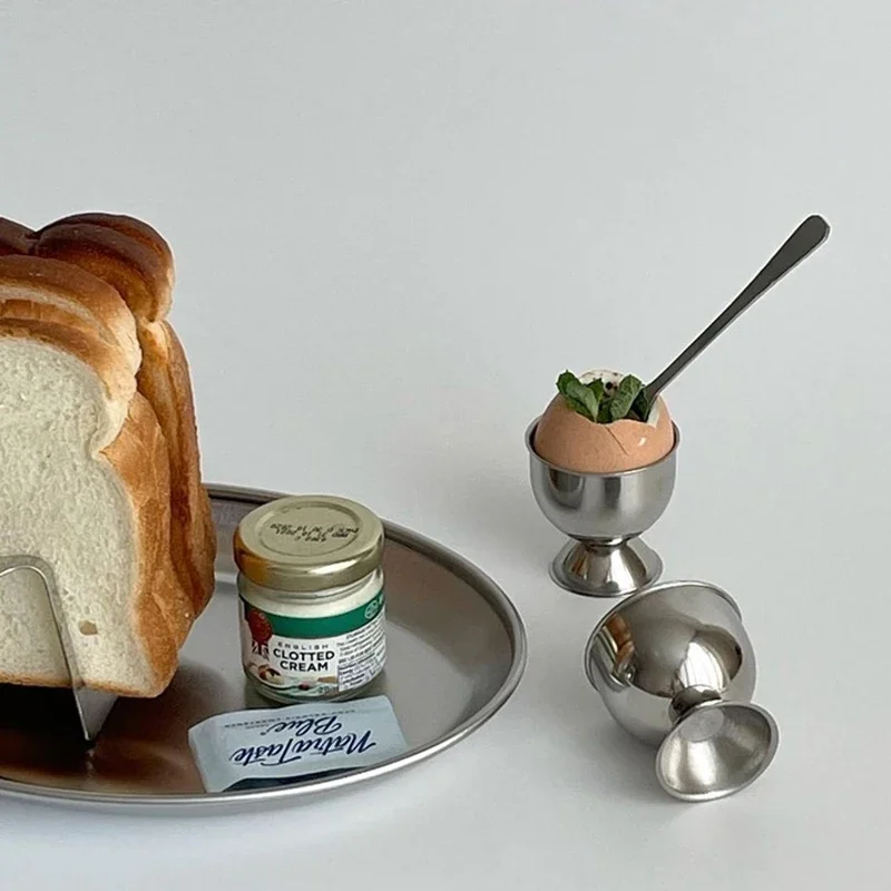 

Stainless Steel Egg Holder Storage Cup Dinnerware Soft Boiled Egg Rack Nordic INS Home Table Decoration Kitchen Accessories