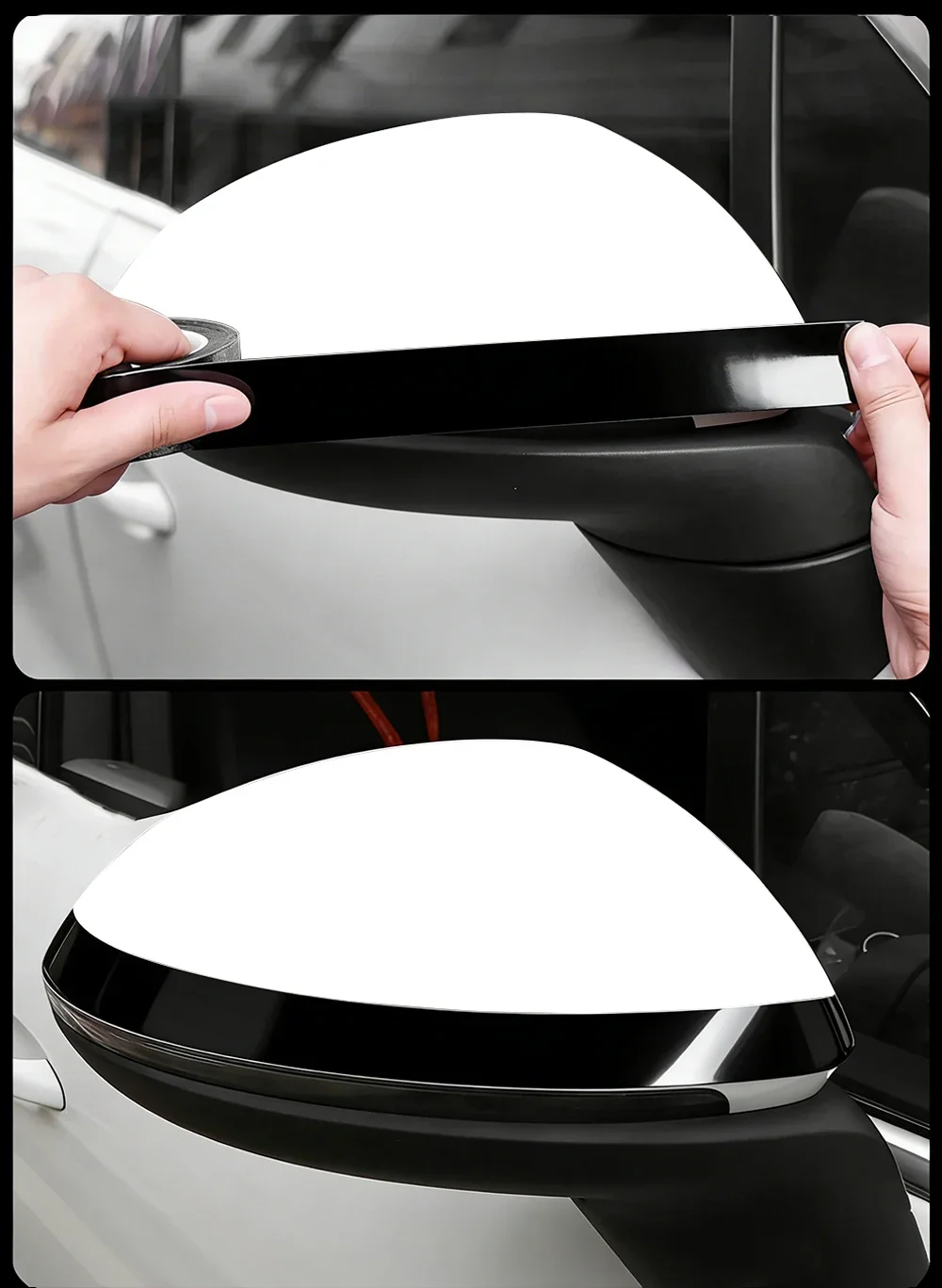 3/5/7/10CM Glossy Black Vinyl Wrap Stripes Chrome Delete Blackout Vinyl Window Trim Film For Car Interior Hood Roof Pillar