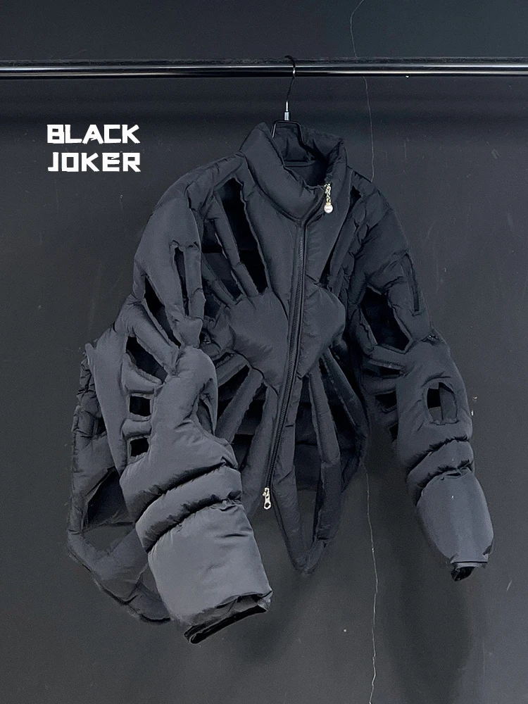 BLACK JOKER Original design Hollowed out Cotton clothes High street style 3D cutting Thickened Padded jacket Men's winter jacket