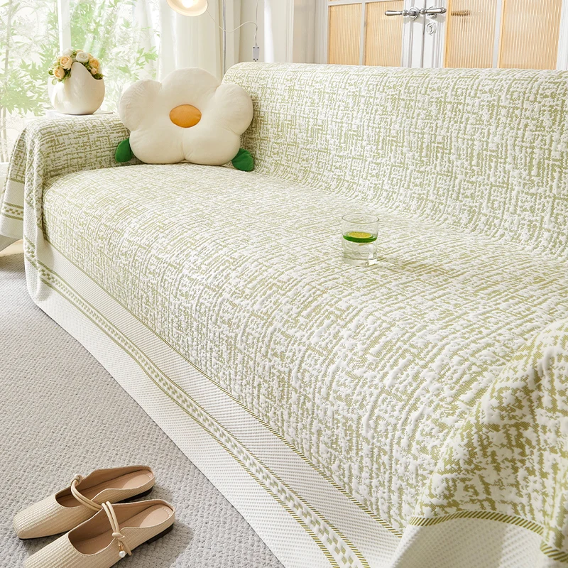 

Summer Cooling Ice Silk Sofa Towel for Living Room Multifunction Sofa Blanket Protector Cover Universal All Inclusive Cushion