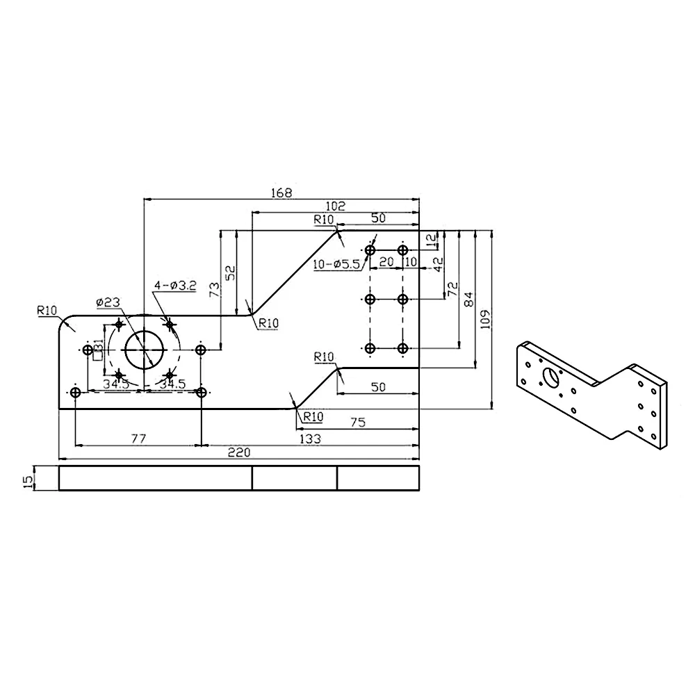 Accessoires de routeur CNC pour l\'installation du moteur dans l\'axe X, profil CNC3018PRO