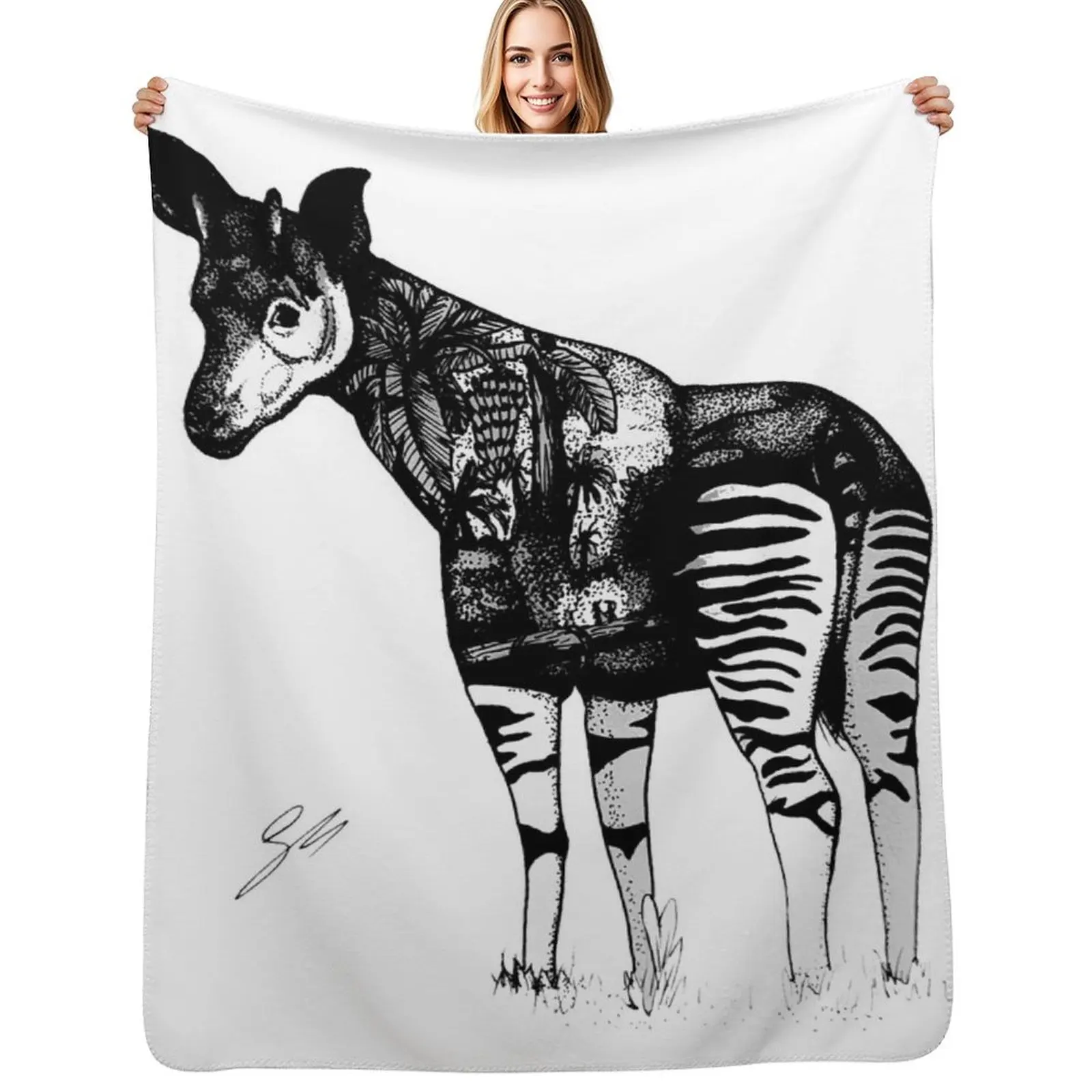 

Okapi Throw Blanket Luxurious Soft Fuzzy Blanket for Sofa Bed