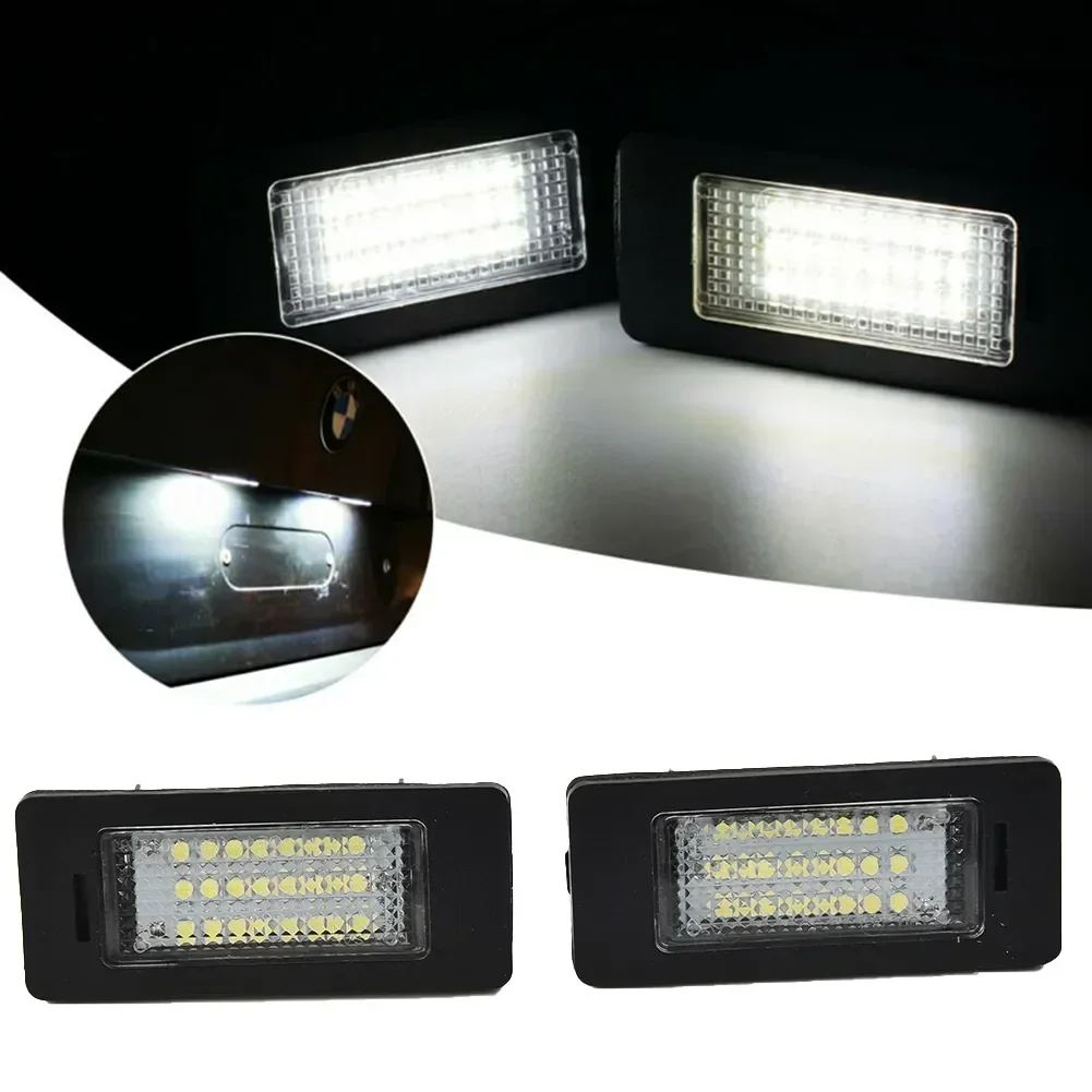 2Pcs License Plate Light Error Free Led For BMW E90 E92 E39 E60 E61 M5 E70 Error-free LED License Plate Bulbs 6500K 250LM