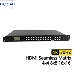 4K high definition HDMI audio video seamless matrix switcher 4x4 8x8 16x16 switcher video streaming Support PC software control