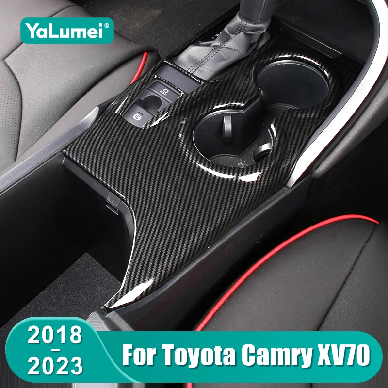 

For Toyota Camry XV70 2018 2019 2020 2021 2022 2023 Car Central Console Gear Shift Panel Cover Water Cup Frame Accessories LHD