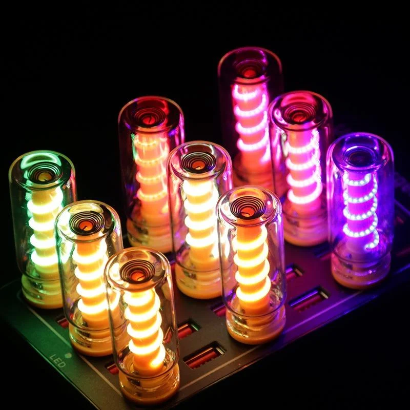 〔YY32〕Daily Lighting Bulb Atmosphere Lamp LED Spiral Filament Light Handmade DIY Camping Light LED Flexible Retro USB Light Bulb