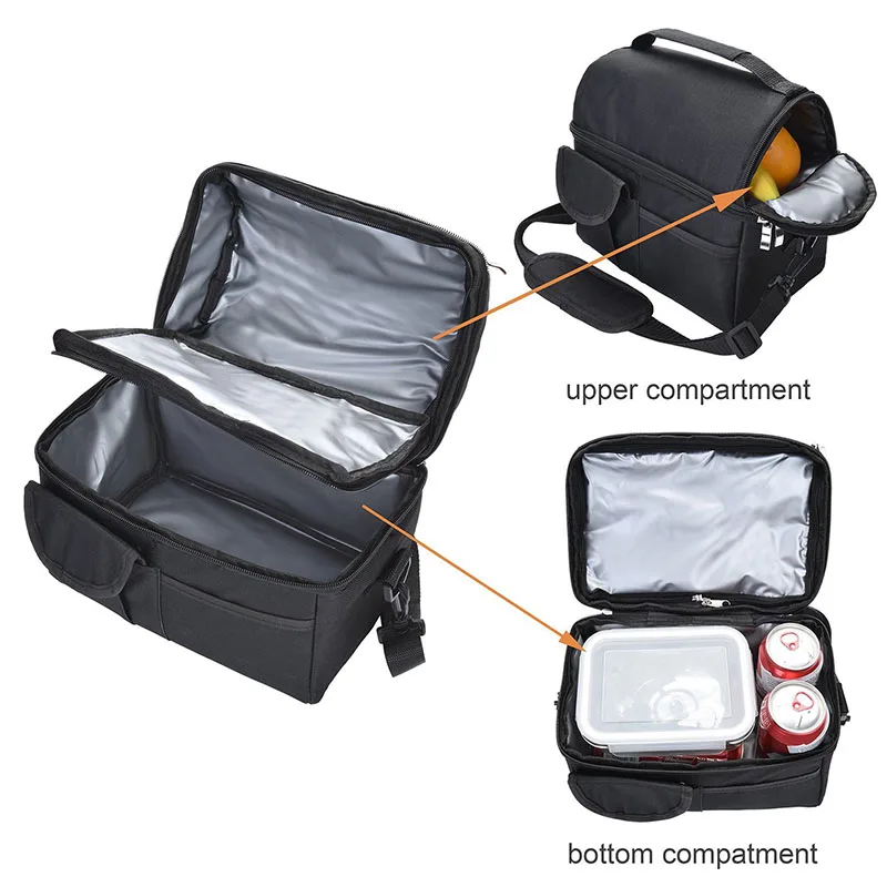 Lunch Bag Reusable Insulated Thermal Bag Women Men Multifunctional 10L Cooler and Warm Keeping Lunch Box Leakproof Waterproof