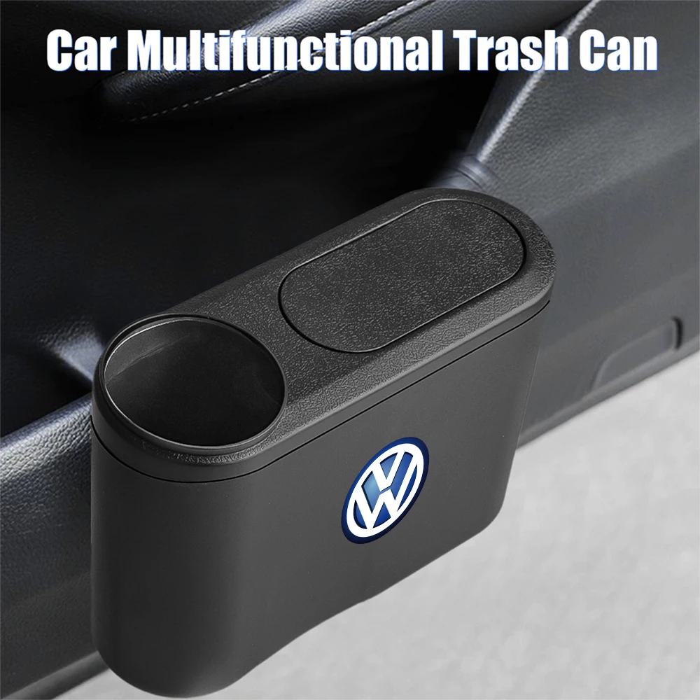 1pc Black Trash Bin Hanging Vehicle Garbage Dust Case Storage Box For VW Golf 7 5 4 6 Passat B6 Mk4 Jetta GTI Car Accessories