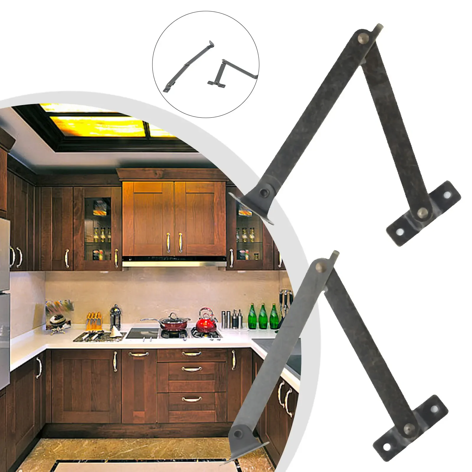 Wooden Box Support Support Tripod Multipurpose Office Corner Movable Support For Home Green Bronze Hardware Iron Silver - zdjęcie 1