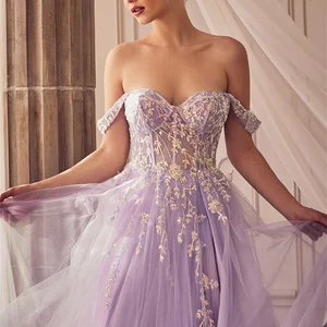 Bella Lavanda Night Dresses Saves Appliques Tulle Tulle Dress Personalized Sleeve Without High Side Division Fiesta 2024 Dresses 12 Main sales dress for graduation - №8