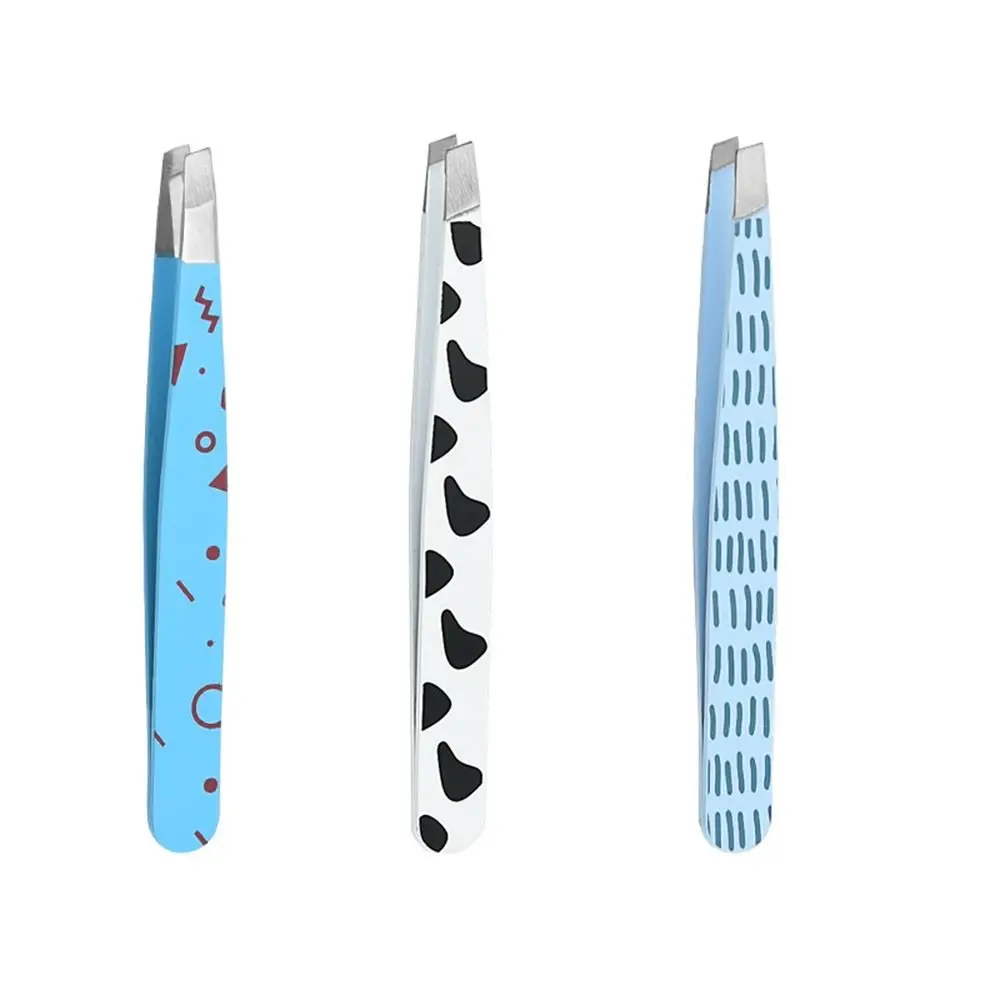 Professional Cartoon Pattern Eyebrow Tweezers Removal Fine Hairs Stainless Steel Eyebrow Clip Brow Trimming Multifunction