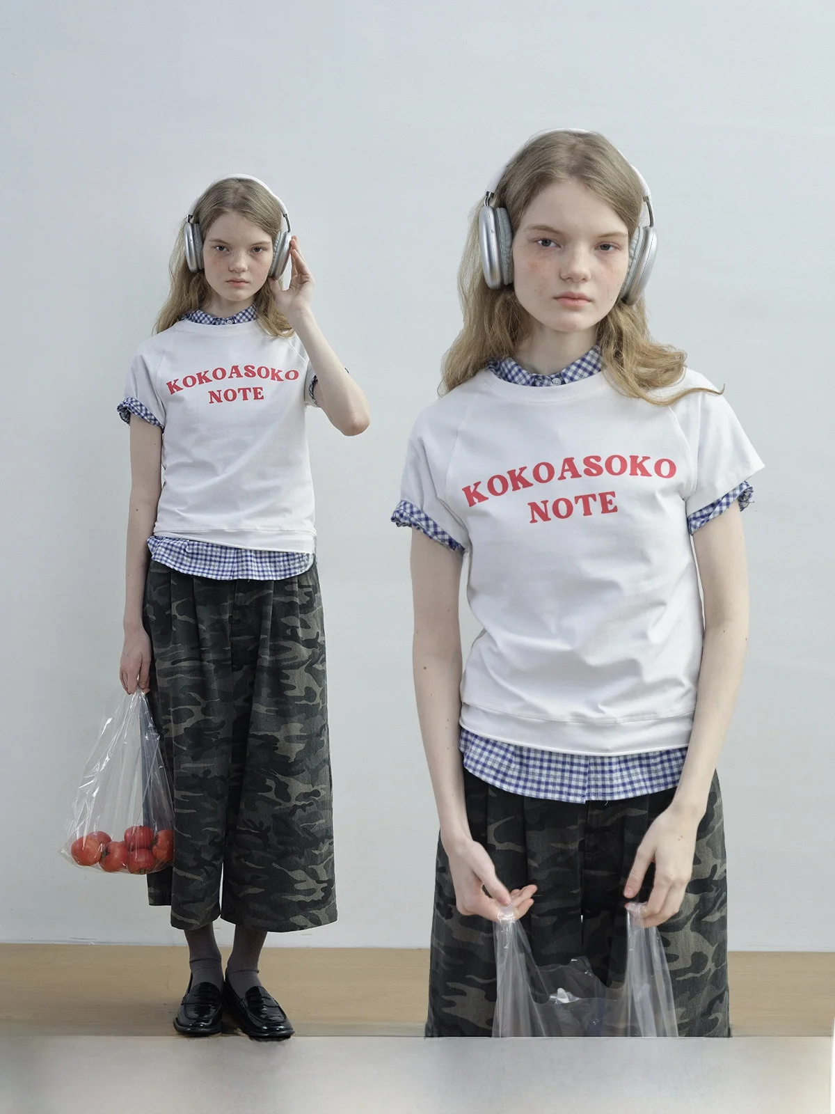 

Женская футболка Kokoasoko с белым логотипом и короткими рукавами, летняя свободная повседневная футболка с круглым вырезом, удобный дышащий топ из хлопка