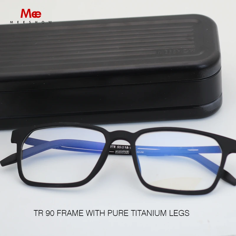 Meeshow Glasses Frame For Men And Women 55mm Titanium Flexible Legs With TR90 big face Eyewear Spectacles Optical T808