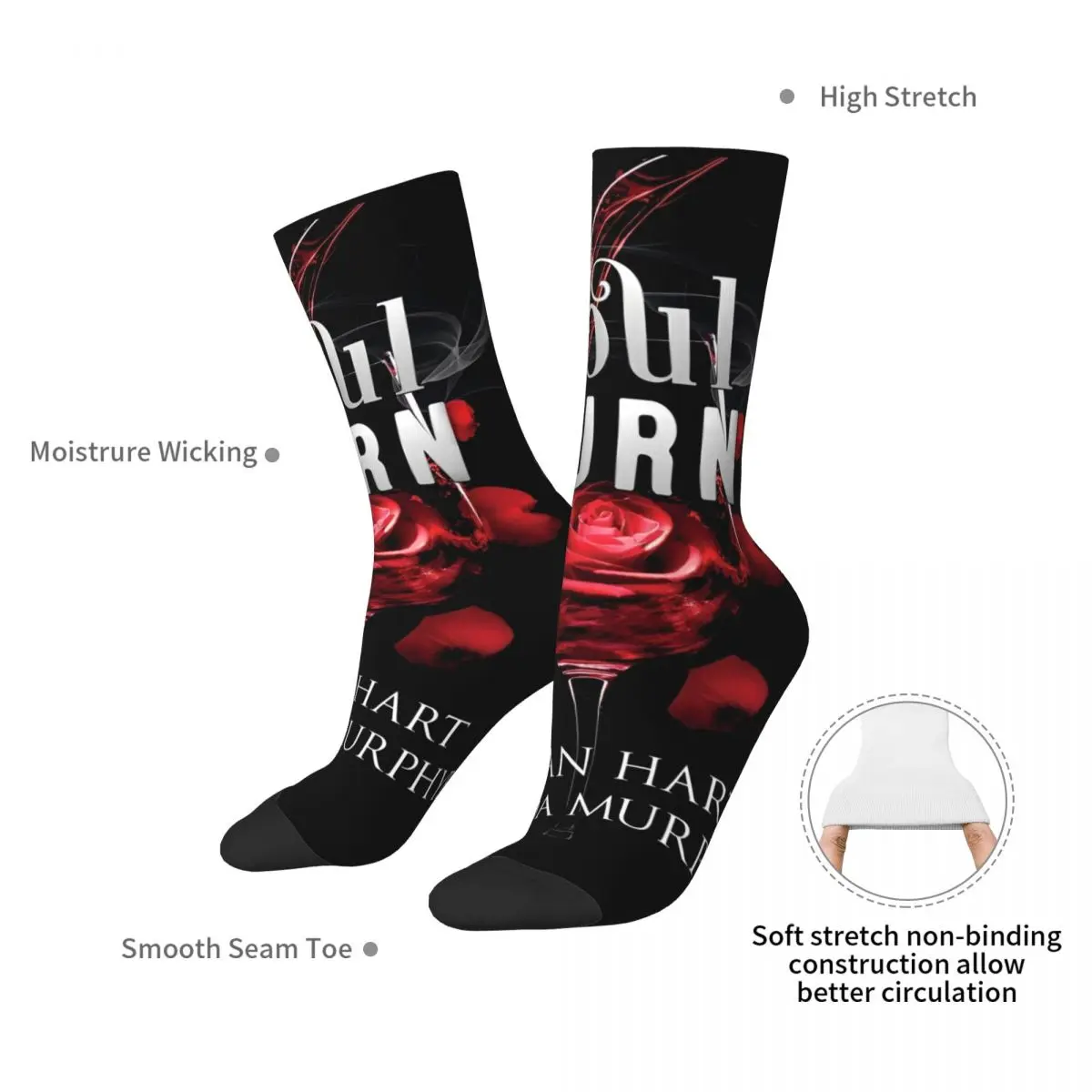 Women Men Socks Soul Burn Metal band Stockings Spring Modern Comfortable Socks Graphic Cycling Anti Skid Socks