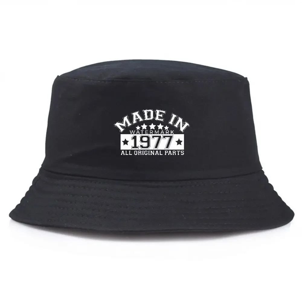 

1977 Printed Bucket Hat Summer Fisherman Fishing Hat Breathable Caps For Outdoor Sports Beach Travel