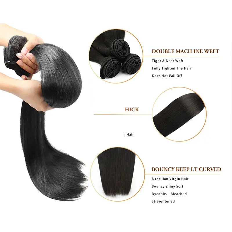 12A العظام مستقيم 100% حزم الشعر البشري الحقيقي 30 40 بوصة الشعر الخام 4 5 حزم ضفيرة شعر برازيلي ملحقات للنساء السود