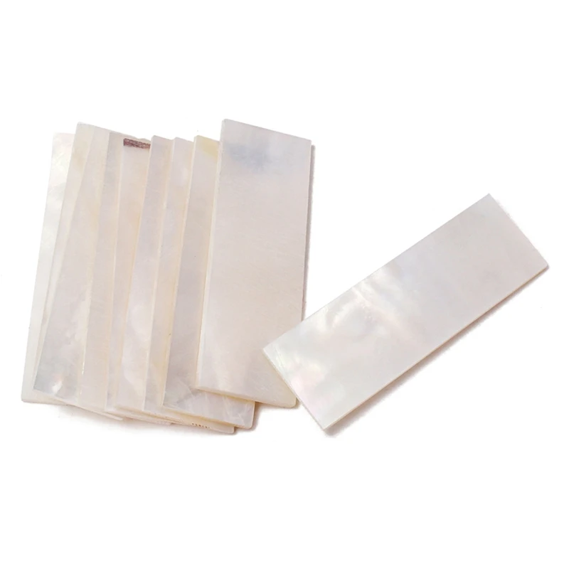 10Pcs Inlay Material White Mother Of Pearl Shell Blanks Sheet Rectangle Inlay Material For Guitar