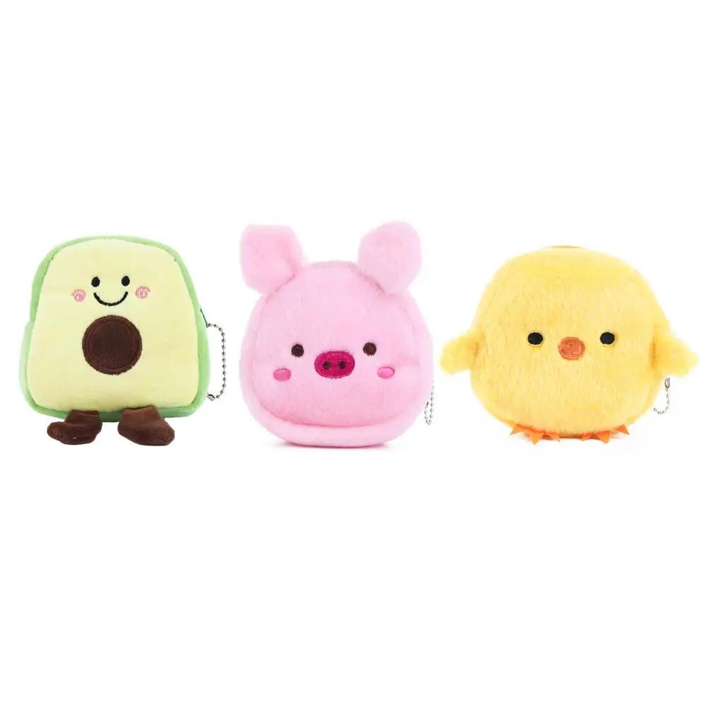 Children Cartoon Avocado Pig Chicken Multifunctional Plush Card Holder Women Coin Purse Zipper Purse Wallets Korean Money Bag