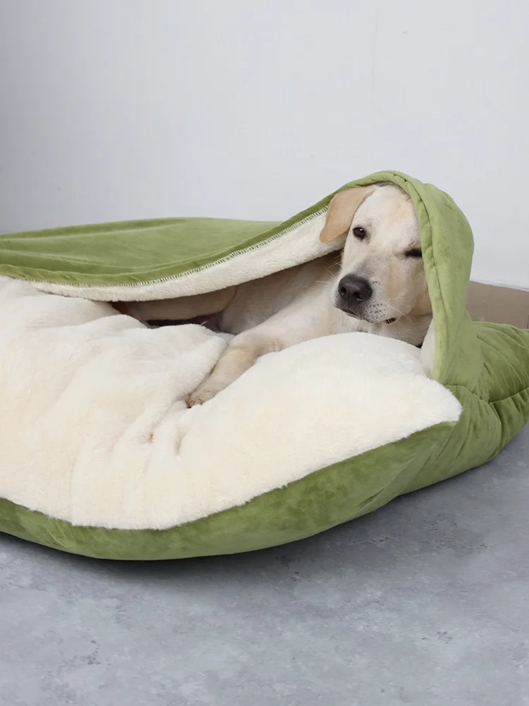 Beds and Furniture Pet Bed for Dog with Removable Cover Large Kennel Warm Dog Bag with Blanket Big Dog House Pet Accessories