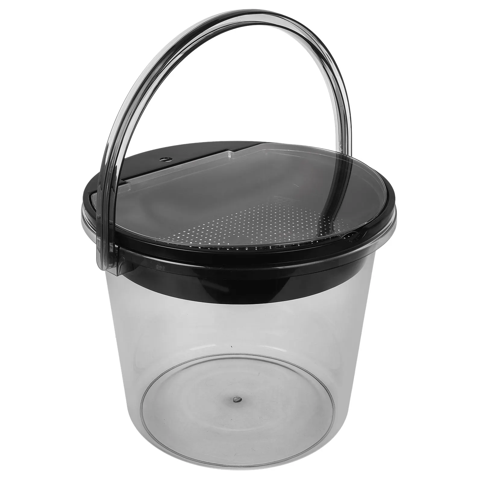 Portable Tea Dregs Drainage Bucket Light Gray Handheld Compost Bin Kitchen Countertop Trash Can Small Lid Tea Grounds Holder