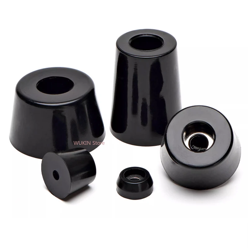 Black Tapered Furniture Bed Table Anti Slip Feet Pad Rubber Shock Pad Floor Protector Furniture Parts