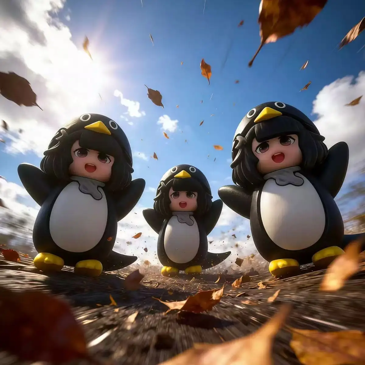 Gugugaga - Kleiner Pinguin-Verwaltungsbeamter PVC-Figur Geburtstagsgeschenk Modell Ornament Anime-Sammlung Schreibtisch-Dekoration Ausstellungsstück Geschenk