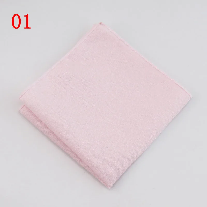 NEW Cotton Hanky Monochrome Pocket Towel Square Men's Suit Accessories Candy Solid Colors Pocket Cloth Manufacturers Wholesale