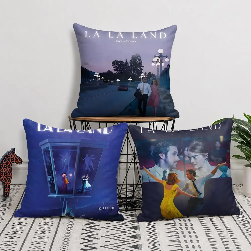 Movie L-La La Land Cushion Cover Double-Sided Plush Sofa Cushion Covers Organic Breathable Invisible Zipper