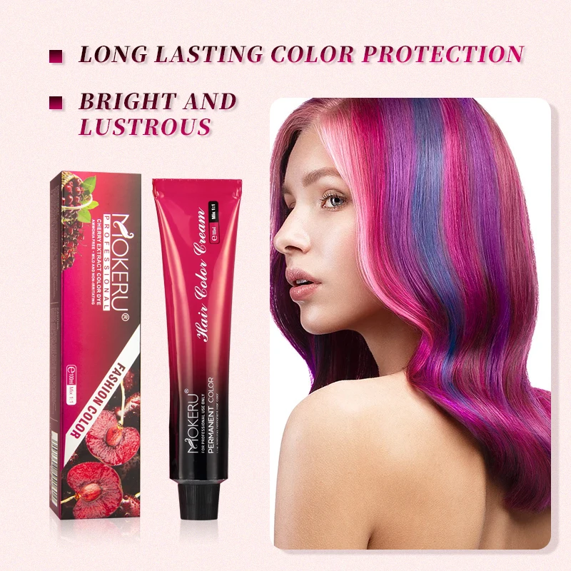 

Mokeru Professional 100ml Hair Color Dye Cream Natural Permanent Paint For Hair Coloring Cream Home Use Color Cream