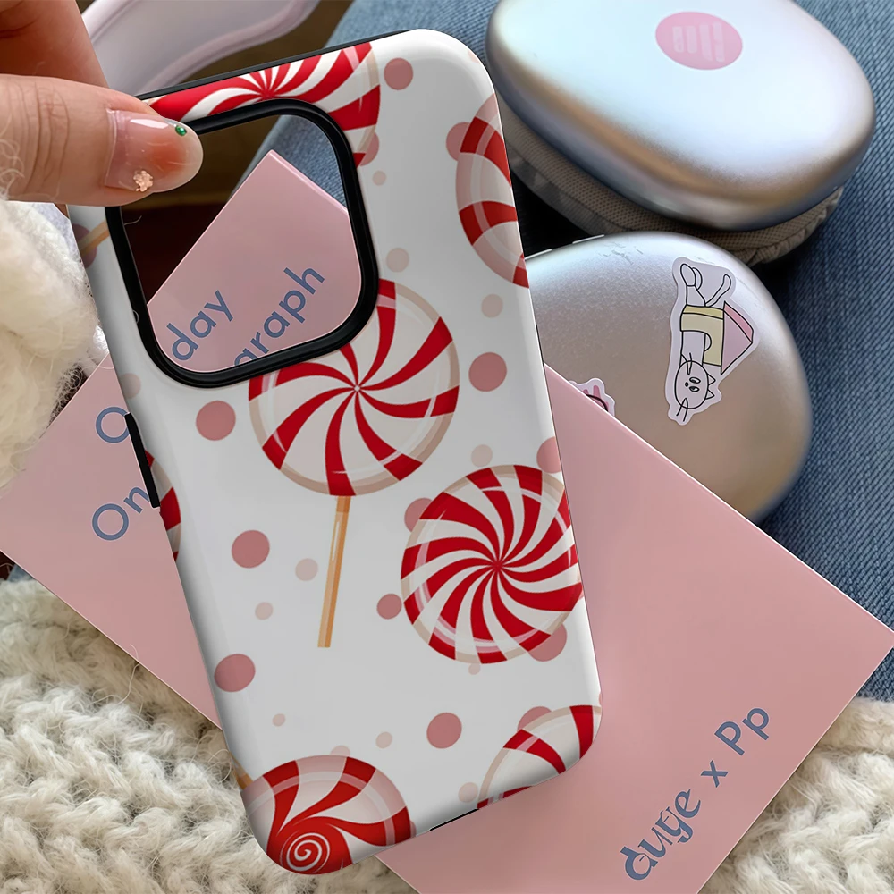 كاندي كين دوامة البوب آيفون 17 يجب أن يكون لديهم جراب هاتف آيفون 17 16 15 14 13 12 برو ماكس زائد طبقة مزدوجة الغطاء الخلفي #6