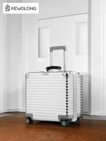 100% Aluminum Body Business Carry-on Suitcase 18 Inch, TSA Lock Laptop Bag with Spinner Wheels, Hardside Compact Travel Luggage 3