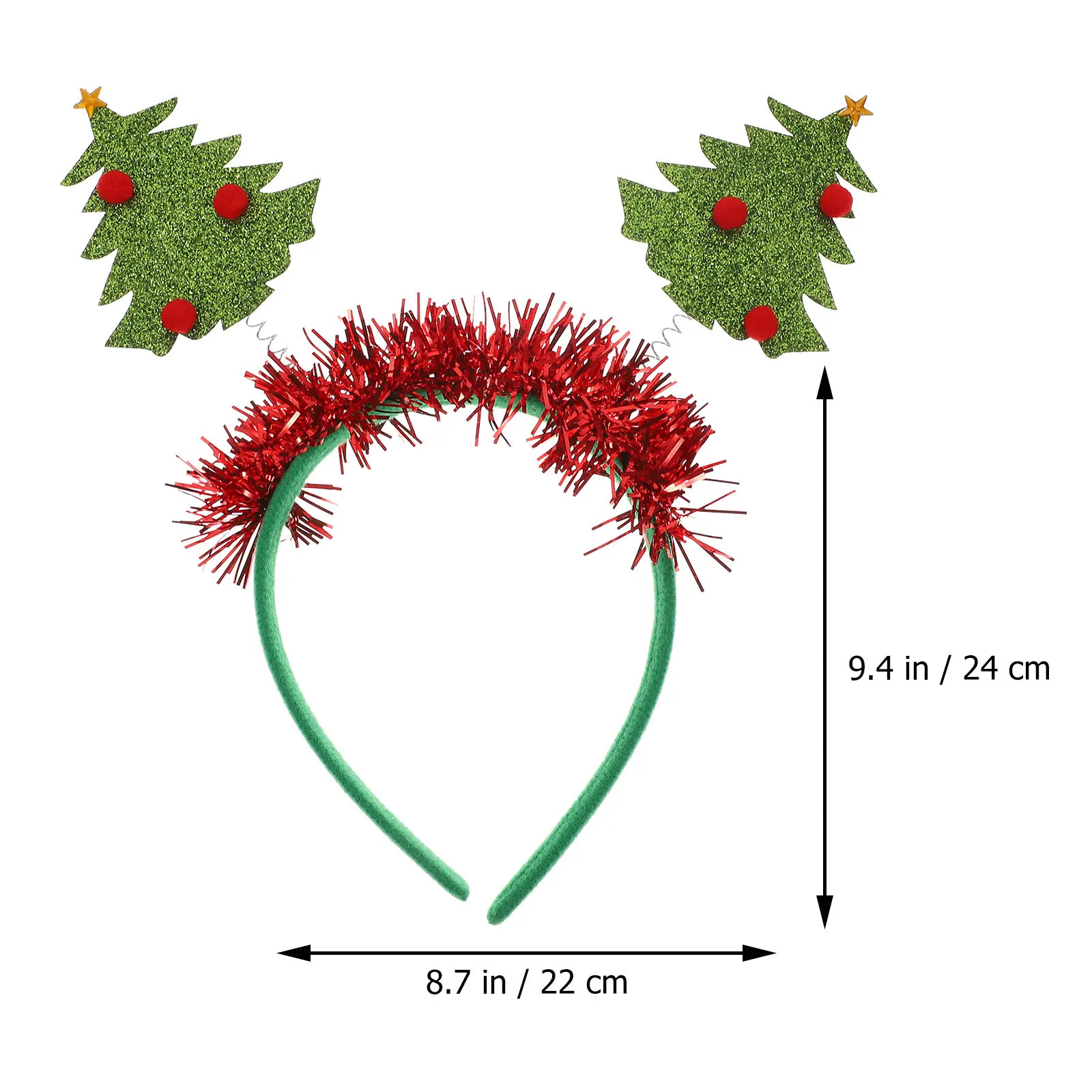 

2Pcs Christmas Tree Headbands Holiday Fashion Party Hair Accessories Eye-Catching Festival Headwear Christmas Tree Headbands