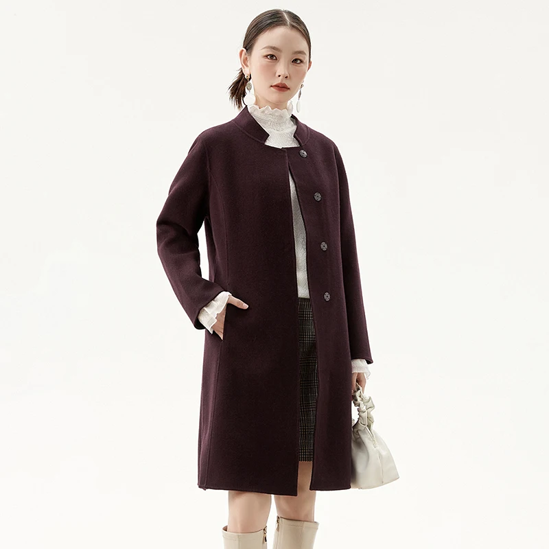 

Высококачественное двустороннее шерстяное пальто для женщин, зимний сезон, обычное све, длинное шерстяное пальто на одной пуговице, 00% бренд YOE