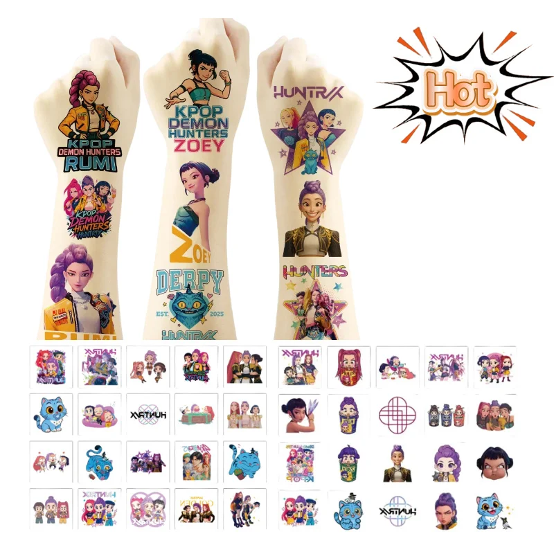 جديد 20 قطعة/المجموعة الكرتون Kpop شيطان الصيادين رومي كانغ المؤقتة الوشم ملصق رومي الوشم ملصق شيطان لهدايا الحفلات