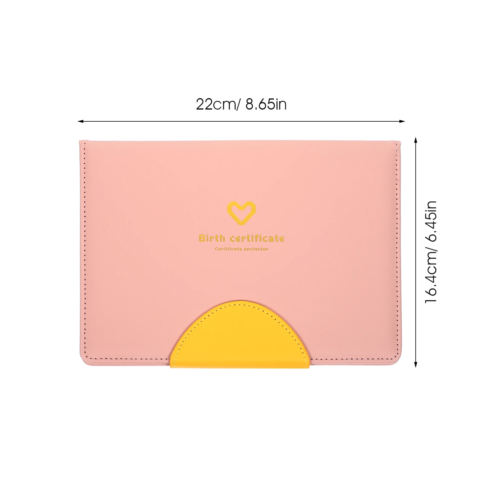 Birth Certificate Protector Sleeve Pink Color Wear Resistant Certificate Folder Baby Gift Lightweight Portable