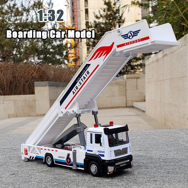 

1:32 Alloy Car Model Kids Toy Engineering Truck Airport Boarding Car Simulation Model with Light Sound Boy Toys Children Gift