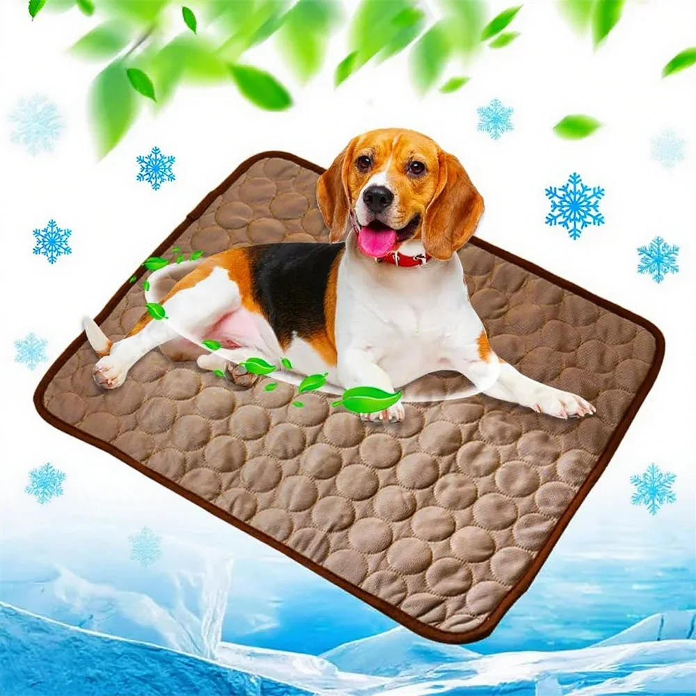 

​Cooling Mat For Dogs Cats Summer Pet Pad Breathable Washable Small Large Sofa Bed For Small Large Dog Cat