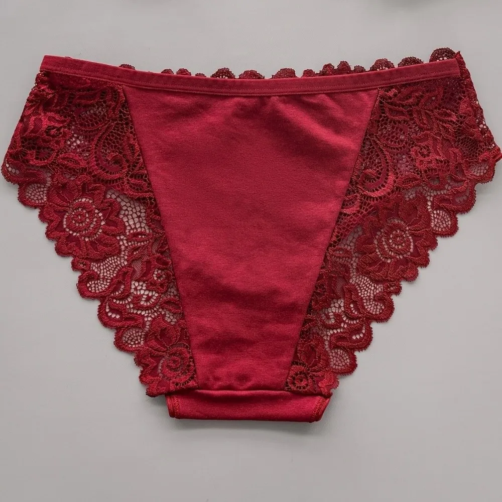 Sweet Low-waist Lace Seamless Panties Hollow-out Mesh Mesh Lace Briefs Ultra-thin Lingerie Women's Underwear Summer Spring