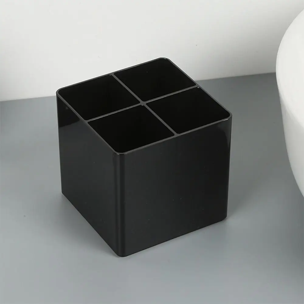 Simple Plastic Makeup Brush Holder Black Desktop Organizer Pen Holder Students